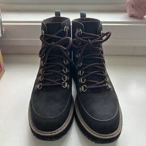 Teva Black Ankle Boots with Red Laces